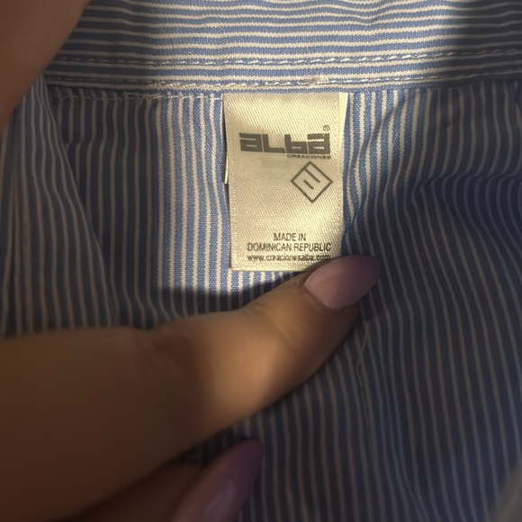 Boys Alba Striped Short Sleeve Button Down Shirt - 8 - Picture 2 of 4